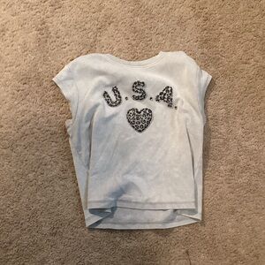 Zara Kids Light Gray USA Heart Tee